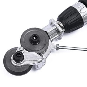 Elektrische Blechschere, Nibbler, Trapezblech schneiden mit Bohrer und Plattenschieber, Metall-Blechschneider zum Schneiden von Eisen, Weißblech, Stahl, Kupfer, Aluminium