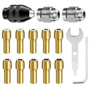 Ersatz 4486 Schnellwechsel-Bohrfutter mit Ersatz 4485 Messing-Spannzange Metallmutter, Kompatibel mit Dremel, Bohrfutter für Multifunktionswerkzeuge