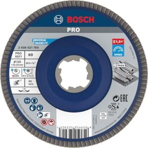 Hochwertige Fächerschleifscheibe von Bosch für Metallbearbeitung, X-Lock-Ausführung, Ø 125 mm, Körnung 80, ideal für Profis und Heimwerker