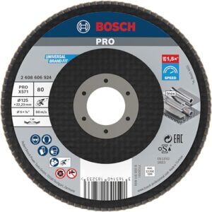 Hochwertiger Schleifdiskus für kleine Winkel-Schleifer, Stahl, Edelstahl, Gusseisen, 125 mm Durchmesser, Grit 80, professionelle Zugabe für Winkel-Schleifer