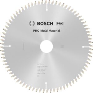 Bosch 1x PRO Multi Material Kreissägeblatt für kabelgebundene Schrägengesichts-Sägen mit hoher Zähnezahl und Präzisions-Schnitt bei der Arbeit mit Aluminium, Kunststoffen und anderen Materialien
