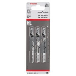 Drei Stahl-Sägeblätter mit Durchmesser 170mm für Laminat, Bosch-Qualität, geradliniger Schnitt, professionelles Zubehör für Stichsägen