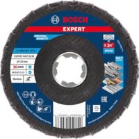 Bosch Zubehör 1 x EXPERT N475 SCM X-LOCK Fächerschleifscheibe für das Veredeln von Metalloberflächen, Ø 125 mm, mittel, Zubehör Winkelschleifer