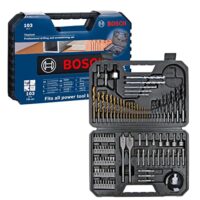 Bosch Bohrer und Bit Set, umfangreiches Werkzeugset für Heimwerker und Profis, 103 Teile, Titan, Holz, Stein, Metall, Zubehör, Bohr- und Schraubwerkzeuge