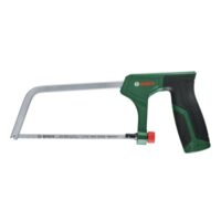 Bosch Bügelsäge 150mm - Mini-Bügelsäge mit robustem Bimetall-Sägeblatt für präzise Schnitte in Metall, Kunststoff und Weichholz; 24 TPI; einfacher Blattwechsel; Ergonomischer Handgriff mit Softgrip