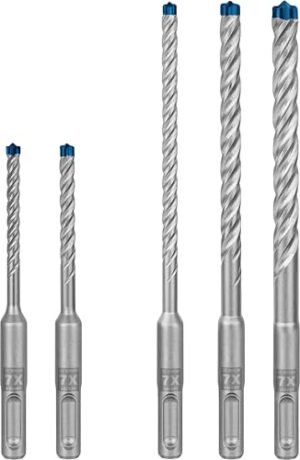 Bosch Professional 5x Expert SDS plus-7X Hammerbohrer Set für Stahlbeton, Ø 5-10 mm, Zubehör Bohrhammer, 5-teiliges Set, Bosch Carbide Technology, optimale Leistung bei der Bearbeitung von Stahlbeton