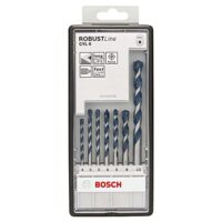 Hochwertiges Werkzeug für professionelle Betonbearbeitung, 7-teiliges Set mit Bohrern für Durchmesser von 4 bis 10 mm, Power-Grip-System und aktive Zentrierspitze.