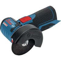 Bosch Professional 12V System Akku Winkelschleifer GWS 12V-76, Hartmetall-Trennscheibe, Carbide Multi Wheel, Inox-Trennscheiben, Schutzhaube, Einlage