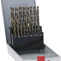 Hochwertiges Metallbohrer-Set von Bosch Professional für professionellen Einsatz in der Bauwirtschaft, 19 Bohrer mit Durchmessern von 1,0 bis 10,0 mm, HSS-Cobalt-Stahl, ideal für Arbeiten an Metall und Edelstahl