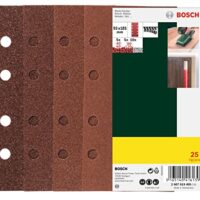 Hochwertiges Schleifblatt Set von Bosch mit verschiedenen Materialien und Körnungen für Heimwerker und Profis.
