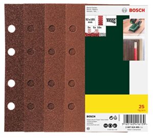 Hochwertiges Schleifblatt Set von Bosch mit verschiedenen Materialien und Körnungen für Heimwerker und Profis.