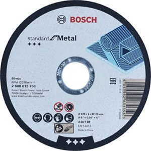 Bosch Trennscheibe für Winkelschleifer, Ø 125 mm, ideal für Blechen, Betonstahl und Stahl