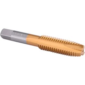 Hochwertiger Gewindebohrer mit HSS-Titanbeschichtung für schnelles und präzises Schneiden von Gewinden, geeignet für Metalle wie Edelstahl, Aluminium und Schneidestahl.