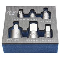 Adapter mit verschiedenen Anpassungen für Schrauben und Muttern unterschiedlicher Größe, erhöht die Flexibilität beim Arbeiten