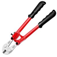 Professionelle Bolzenschere mit gehärteten Backen für Eisenmetalle bis 4 mm Durchmesser, ergonomisches Design und präzise Schneide