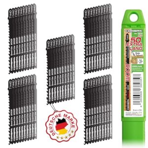 CONBRA Stichsägeblättchen T144D, 50-teiliges Set für Weichholz, Spanplatten, Zimmermannsholz und Faserplatten, lange Lebensdauer, kompatibel mit Bosch- und Makita-Stichsägen