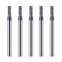 Hartmetall Schaftfräser für CNC Fräsen, 3mm, 4 Zähne/4 Schneiden, AlTiN Beschichtung, VHM Fräser für Stahl Metall Holz Acryl Kunststoff