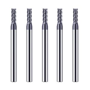 Hartmetall Schaftfräser für CNC Fräsen, 3mm, 4 Zähne/4 Schneiden, AlTiN Beschichtung, VHM Fräser für Stahl Metall Holz Acryl Kunststoff