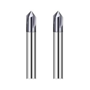 Hartmetall-Fasenfräser für CNC-Fräser, 2 Stücke Hartmetall Fasenfräser 6mm, HRC 55, AlTiN-Schicht, für Metall, Kunststoff und Holz