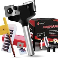 CNC-Planfräser für Oberfläche mit 3 Schneiden und 64 mm Schneidhöhe, hochwertige Karbidklingen, geeignet für Holz, Sperrholz, Massivholz und mehr