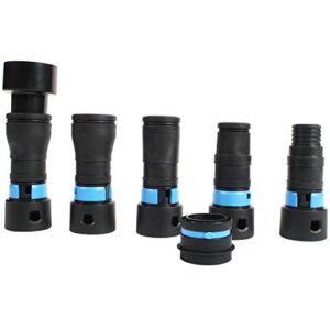 Cen-Tec Systems 95237 Quick Click erweitertes Multi-Marken-Elektrowerkzeug-Adapterset für die Staubabsaugung, Schwarz mit verschiedenen Adaptern für Bosch, Ryobi, Makita, Dewalt und anderen Marken