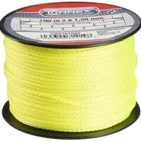 Hochwertige Polyester-Schnur 100 m Länge gelb mit Ø 1,2 mm ideal für Garten Baubereich als Maurerschnur Pflasterschnur Lotschnur Bauschnur