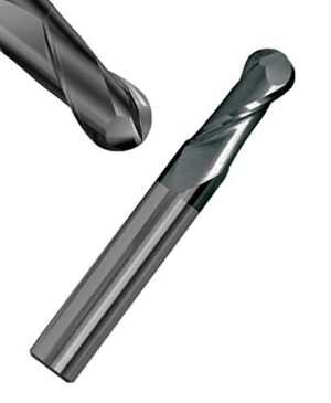 Corintian VHM Radiusfräser mit AlTiN Beschichtung, 2 Zähne, Ø 1,5 mm, für Hochleistungs-Kugelkopffräsen geeignet