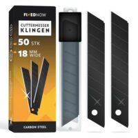 Ersatzklingen für Cutter, Teppichmesser und Utility Knife aus japanischem Carbonstahl, 50 Stück, extra scharf