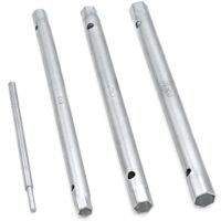 DAKOCS Rohrsteckschlüsselsatz 4-teilig, metrische Größen 8x9mm, 10x11mm und 12x13mm, inkl. Drehdorn, mattierte Oberfläche, für Spüle, Wasserhahn-Installation und Reparatur