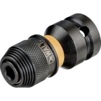 DEWALT Adapter Schlagschrauber 1/2 auf 1/4, Gelb/Schwarz, 5.1 cm - Kompatibilität für verschiedene Werkzeuge - Rutschfest und bruchfest - Schnellverschlusskupplungen