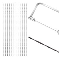 VooGenzek Dekupiersägeblätter, 12 Stücke, metallische Sägeblätter mit Spiralzähnen und Rundsägeblättern für Metall-Schneiden, -Sägen und -Schnitzen