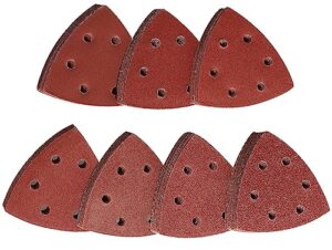 Deltablock-Schleifpapiere, 70 Stück mit verschiedenen Körnungen von grob bis fein, für Schleifdreiecke 93x93x93mm