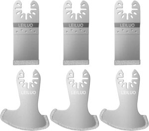 Diamant Oszillierendes Multitool Fugenentferner Sägeblatt Set 6 Stück für Fliesenfugen Entfernen, kompatibel mit DeWalt Makita Einhell und mehr