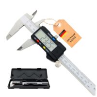 Dönges Digitaler Messschieber 150 mm mit LCD Display, CE zertifiziert, Messbereich 0-150 mm, Edelstahl, 3-in-1 Innen-, Außen- und Tiefenmessung, präzise Ablesungen in mm/Inch