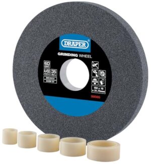 Aluminiumoxid-Schleifscheibe von Draper, 60 g (150 mm x 16 mm) - hochwertiger Werkzeugartikel für Schleifen, Entschärfen und Schärfen