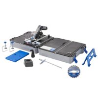 Dremel Blueprint Bürstenlose 12V Akku-Mobile Sägestation mit Kompakt-säge, Sägetischkoffer, 2.0 Akku und Ladegerät für diverse Schnittarten