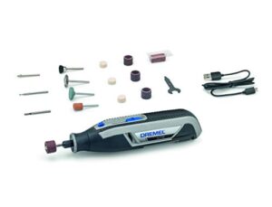 Dremel Lite 7760 Akku Multifunktionswerkzeug, Set mit 15 Zubehörteilen, Variable Drehzahl 8.000-25.000 U/min für Schnitzen, Gravieren, Schleifen, Särfen, Reinigen, Polieren und Schmirgeln