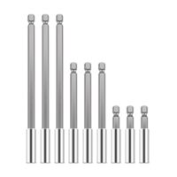 EFUTURETIME - 9 Stück Magnetische Bit Verlängerung, Schnellwechsel Bithalter mit 1/4'' Hex-Shank für Elektrische Bohrmaschine, Schlagschrauber und Schraubendreher