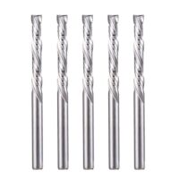 EU_HOZLY 3,175x22mm UP & DOWN Schneiden Sie zwei Flöten Spiral Hartmetallwerk Werkzeugschneider für CNC Router Kompression Holz Bits Packung mit 5 Stück