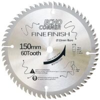 Echo Corner 150mm Kreissägeblatt mit 10mm Bohrung und 60 Zähnen für Hochleistungs-Schnitte in Hart- und Weichholz, Laminat und Furniersperrholz