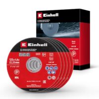 Einhell 5-tlg. Dünntrennscheiben-Set: Präzise und gratarme Schnitte für Metall mit Ø 125 mm Durchmesser, 1 mm Stärke und MPA-Zertifizierung für hohe Arbeitssicherheit