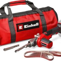 Einhell Akku-Bandfeile TE-BF 18 Li-Solo Power X-Change, 18 V, Geschwindigkeit bis 1.700 m/min, zwei wechselbare Schleifarme, inklusive 12x Schleifbänder ohne Akku