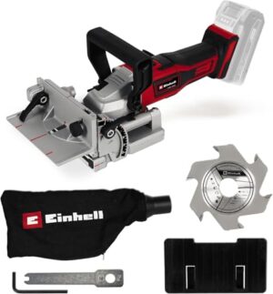 Einhell Akku-Flachdübelfräse TE-BJ 18 Li-Solo Power X-Change, 18 V, Li-Ion, stufenlose Winkel-/Höheneinstellung, 6-stufige Tiefenverstellung