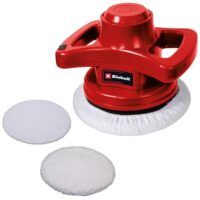 Einhell Auto-Poliermaschine CC-PO 90 mit An-/Ausschalter, handlich und robust. Inklusive Textilpolierhaube und Synthetik-Polierhaube.
