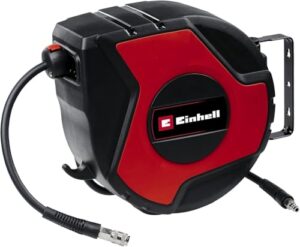 Einhell Druckluft-Schlauchtrommel TC-PH 150 mit Schlauchlänge 15 m und Anschlussschlauch, ideal für Heimwerker und Profis.