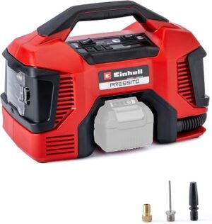 Einhell Hybrid-Kompressor PRESSITO Power X-Change, 18V, max. 11 bar, 31 cm Schlauchlänge, inkl. 3-teiliges Adapter-Set, ohne Akku