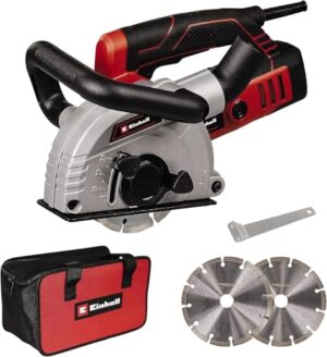 Einhell Mauernutfräse TE-MA 1500, 1.500 Watt, stufenlose Frästiefeneinstellung, flexible Schnittbreiteneinstellung, Softstart, inklusive Tasche und 2 Diamant-Trennscheiben