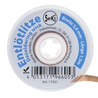 Hohe Saugleistung; Entlötzlitze; 1,5 Meter Lang; SeKi Entlötsauglitze 3,0mm zur Entfernung von Lötzinn