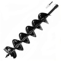 Erdlochbohrer für Gartenarbeiten, Erdbohrer mit Sicherungsbolzen & Adapter, Durchmesser 150mm, Länge 800mm