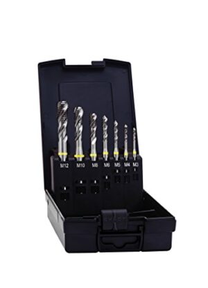 Exact 05117 Maschinengewindebohrer - Satz M3-12 in HSS-E 35° RSP 7-teilig DIN 371/376 inkl. Handbuch Gewindeschneiden